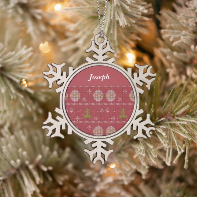 Christmas tree and ornament woven red (Tree)