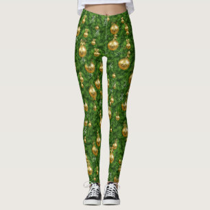 CHRISTMAS TREE AND ORNAMENTS LEGGINGS