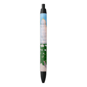 Christmas Tree and Presents Black Ink Pen