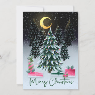 Christmas Tree and Presents Holiday Card