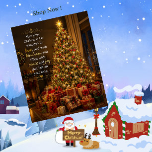 Christmas Tree and Presents Holiday Card