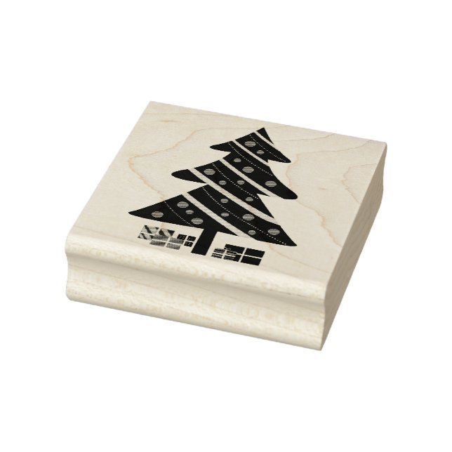 Christmas Tree and Presents Rubber Stamp (Stamp)