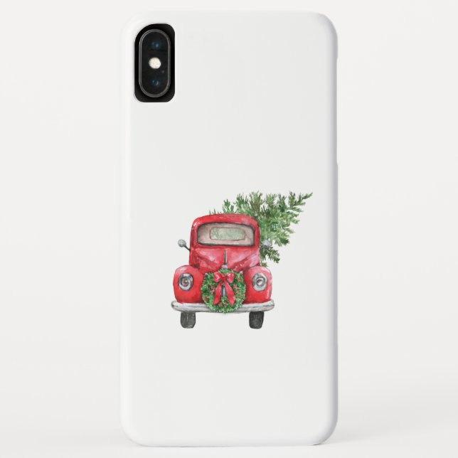 Christmas Tree and Red Truck iPhone XS Max Case (Back)