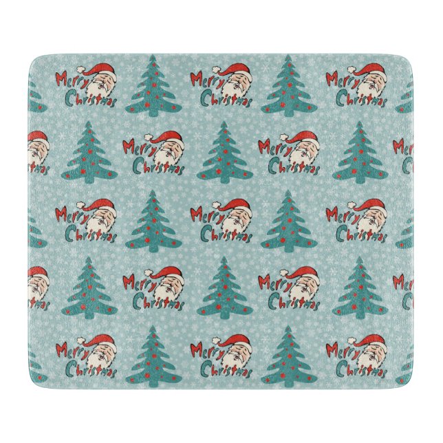 Christmas tree and santa claus cutting board (Front)