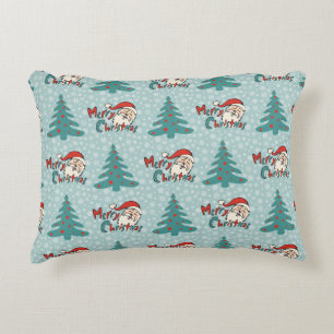 Christmas tree and santa claus decorative cushion