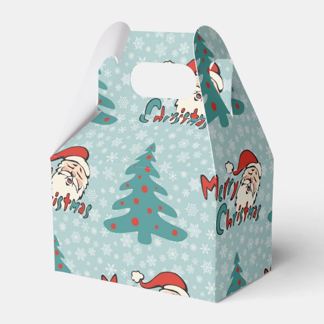 Christmas tree and santa claus favour box (Front Side)