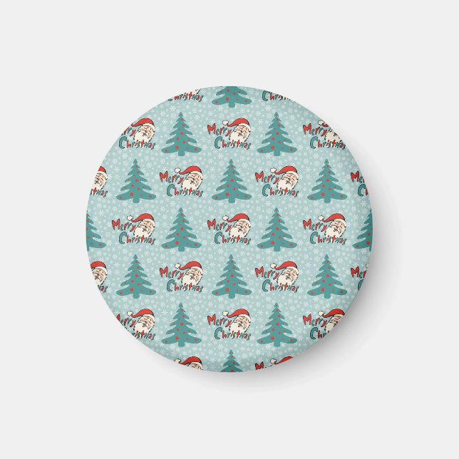 Christmas tree and santa claus magnet (Front)