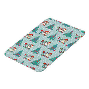 Christmas tree and santa claus magnet