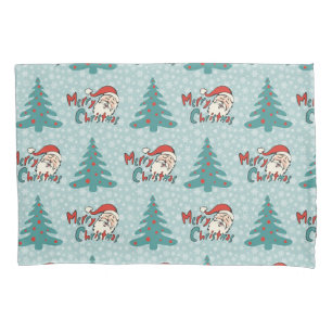 Christmas tree and santa claus pillowcase