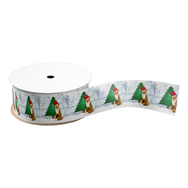 Christmas Tree and Santa Fox Grosgrain Ribbon (Spool)