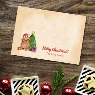 Christmas Tree and Sloth Custom Post-it Notes