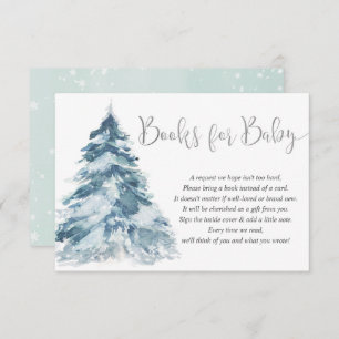 Christmas tree and snow books for baby shower encl enclosure card