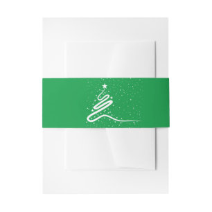 Christmas Tree and Snowfall  Invitation Belly Band