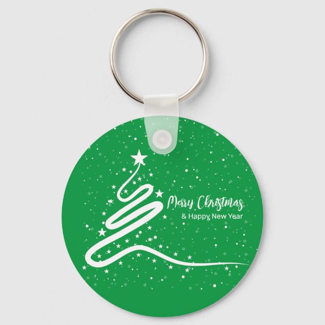 Christmas Tree and Snowfall Key Ring (Front)