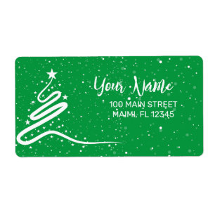 Christmas Tree and Snowfall Return Address