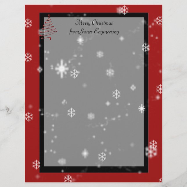 Christmas Tree and Snowflakes on Red and Black (Front)