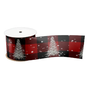 Christmas Tree and Snowflakes Satin Ribbon