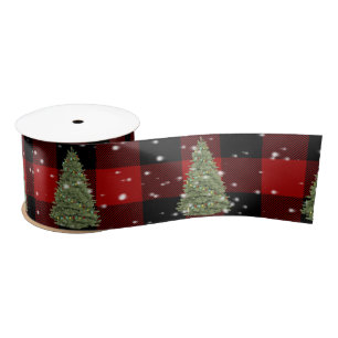 Christmas Tree and Snowflakes Satin Ribbon