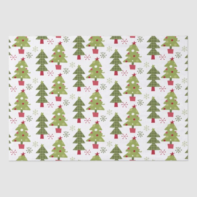 Christmas Tree and Snowflakes  Tissue Paper (Front)