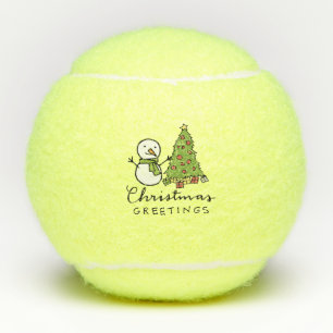 Christmas tree and Snowman for Christmas Tennis Balls