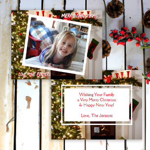 Christmas Tree and Stocking Photo Holiday Card