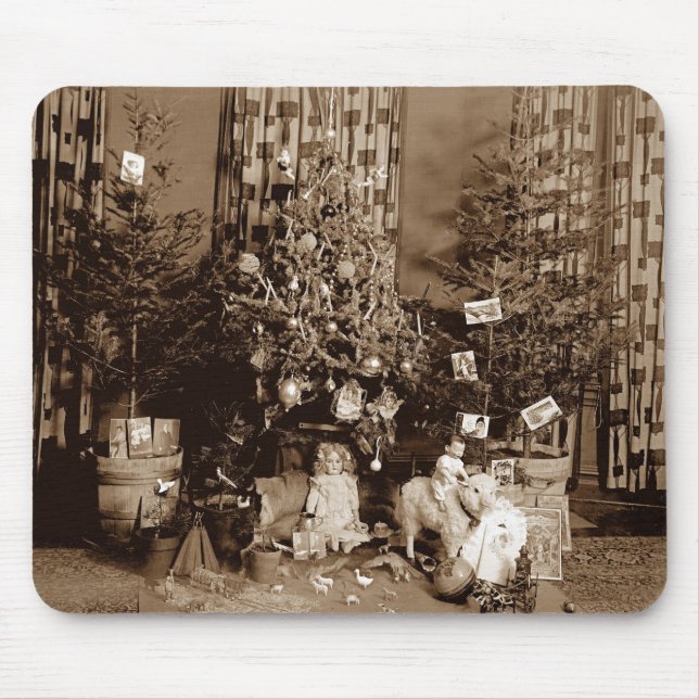 Christmas Tree and Toys Circa 1900 Mousepad Photo (Front)