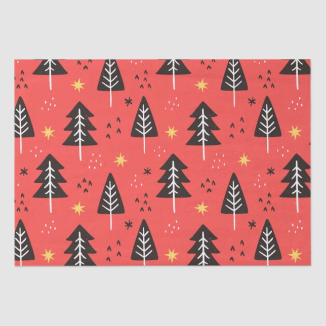 Christmas Tree and Yellow Star Tissue Paper   (Front)