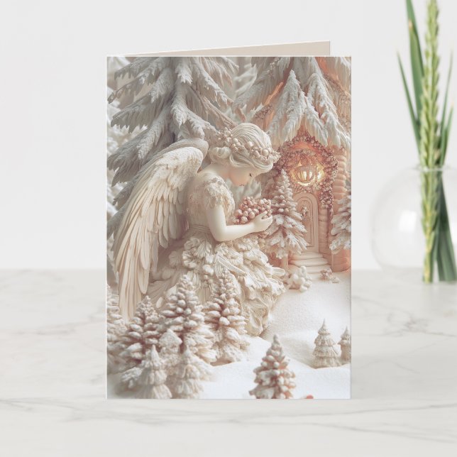 Christmas Tree Angel Greeting Card (Front)
