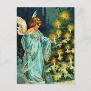 Christmas Tree Angel Holiday Postcard