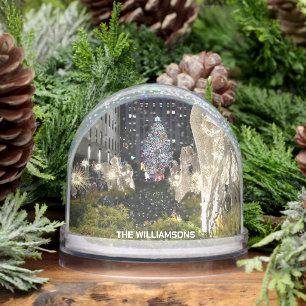 Christmas Tree Angels Rockefeller Plaza NYC Name Snowglobe