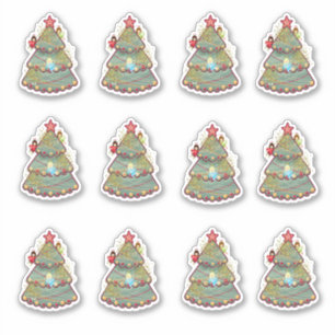 Christmas Tree & Angels Vinyl Stickers