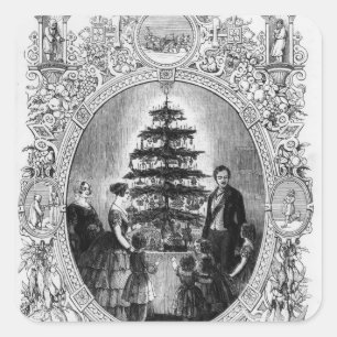 Christmas Tree at Windsor Castle, 1848 Square Sticker