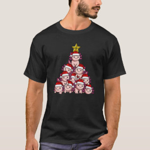 Christmas Tree Axolotl Cute Tree Made Of Axolotl P T-Shirt