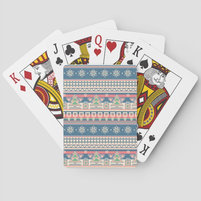 Christmas Tree Aztec Style - Unique Holiday Playing Cards (Back)