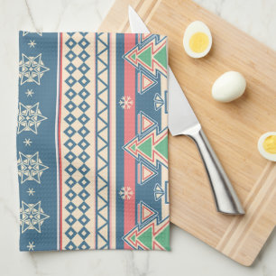 Christmas Tree Aztec Style - Unique Holiday Tea Towel