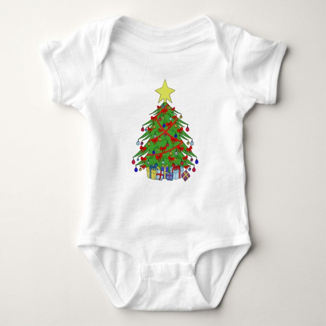 Christmas tree baby bodysuit (Front)