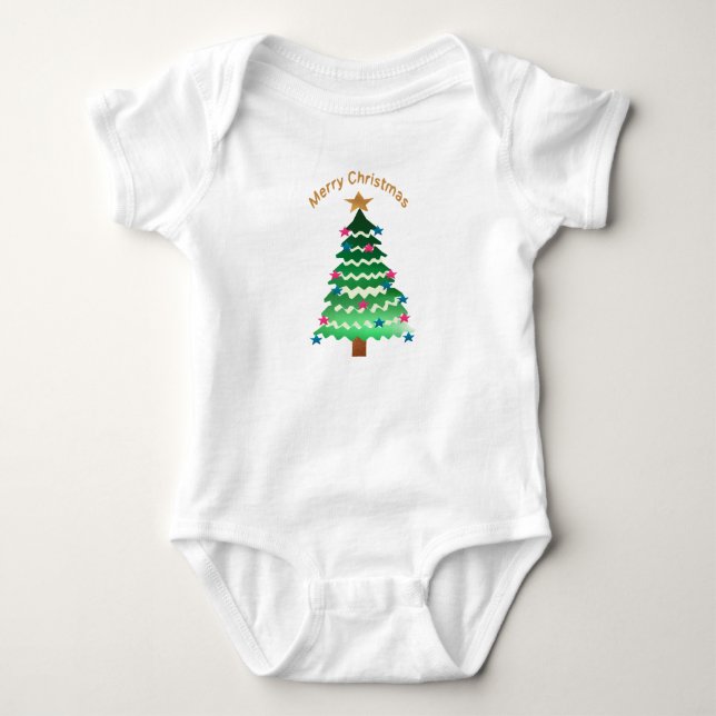 Christmas tree  baby bodysuit (Front)