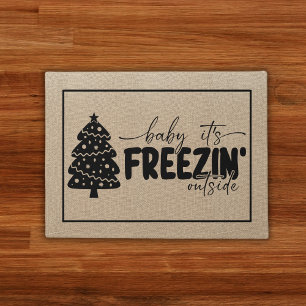 Christmas Tree Baby its Freezin Outside Doormat