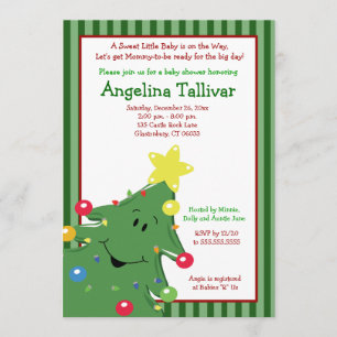 CHRISTMAS TREE Baby Shower 5x7 Invitation Green