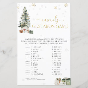 Christmas Tree Baby Shower Animals Gestation Game
