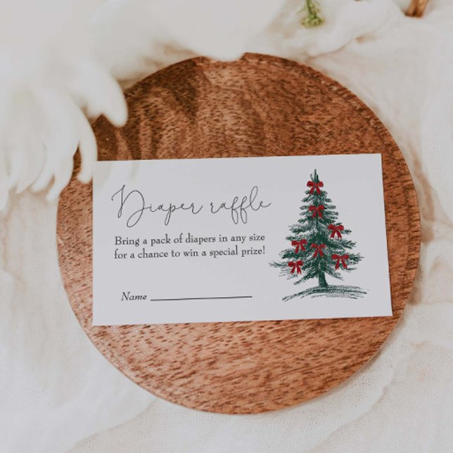 Christmas Tree  Baby Shower Diaper Raffle Enclosure Card (Creator Uploaded)