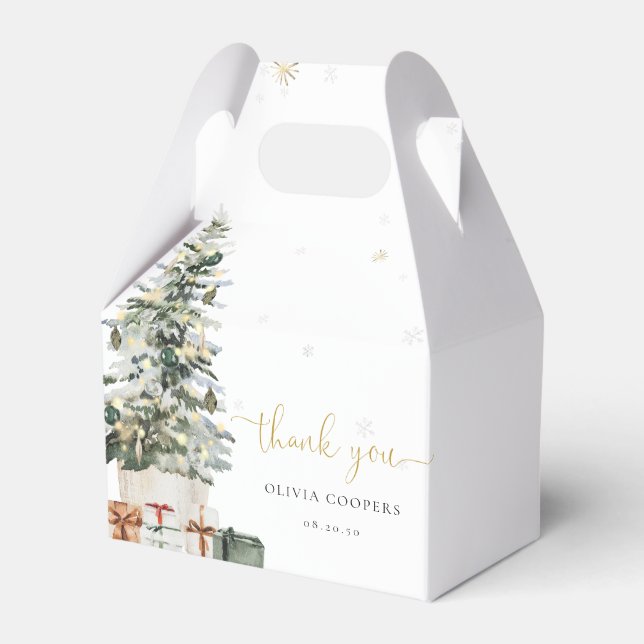 Christmas Tree Baby Shower Favour Box (Front Side)