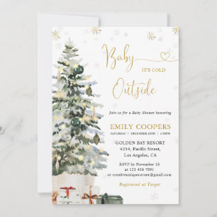 Christmas Tree Baby Shower Invitation