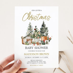 Christmas Tree Baby Shower  Invitation
