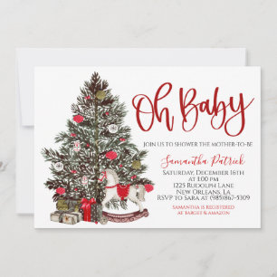 Christmas Tree Baby Shower Invitation