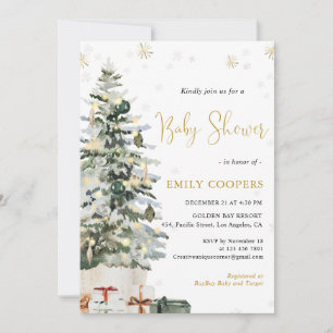 Christmas Tree Baby Shower Invitation