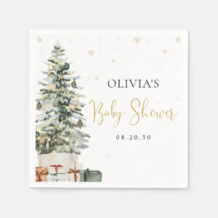 Christmas Tree Baby Shower Paper Napkins
