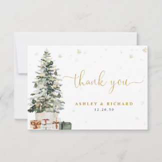 Christmas Tree Baby Shower Thank You Card