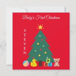 CHRISTMAS TREE BABY'S FIRST CHRISTMAS CUSTOM HOLID HOLIDAY CARD
