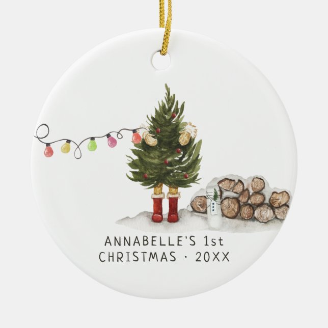 Christmas Tree | Baby's First Christmas Ornament (Front)
